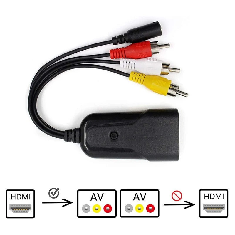 Преобразователь HDMI в RCA HD 1080P CVBS AV Аудио Видео адаптер кабель для DVD VCR PS4 камеры| |