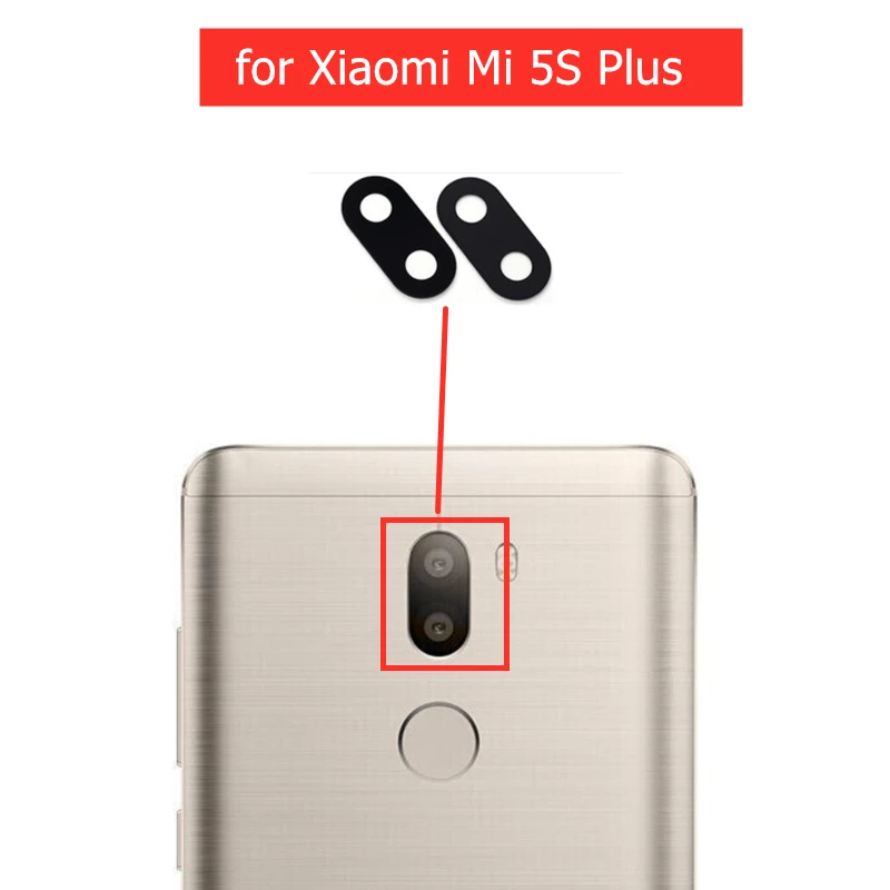 2 шт. для Xiaomi Mi 5S Plus основная задняя камера стеклянный объектив стекло с 3м клеем Mi5S