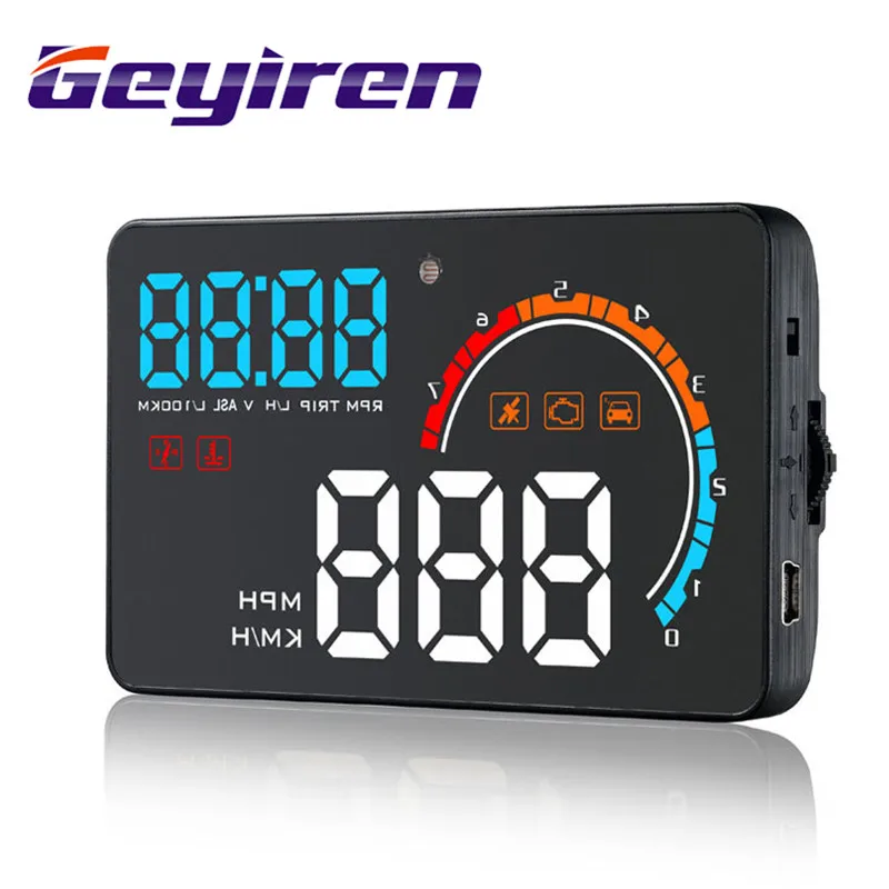 GEYIREN Новый 4 5 ''HUD универсальный дисплей цифровой проектор PC + ABS лобовое стекло