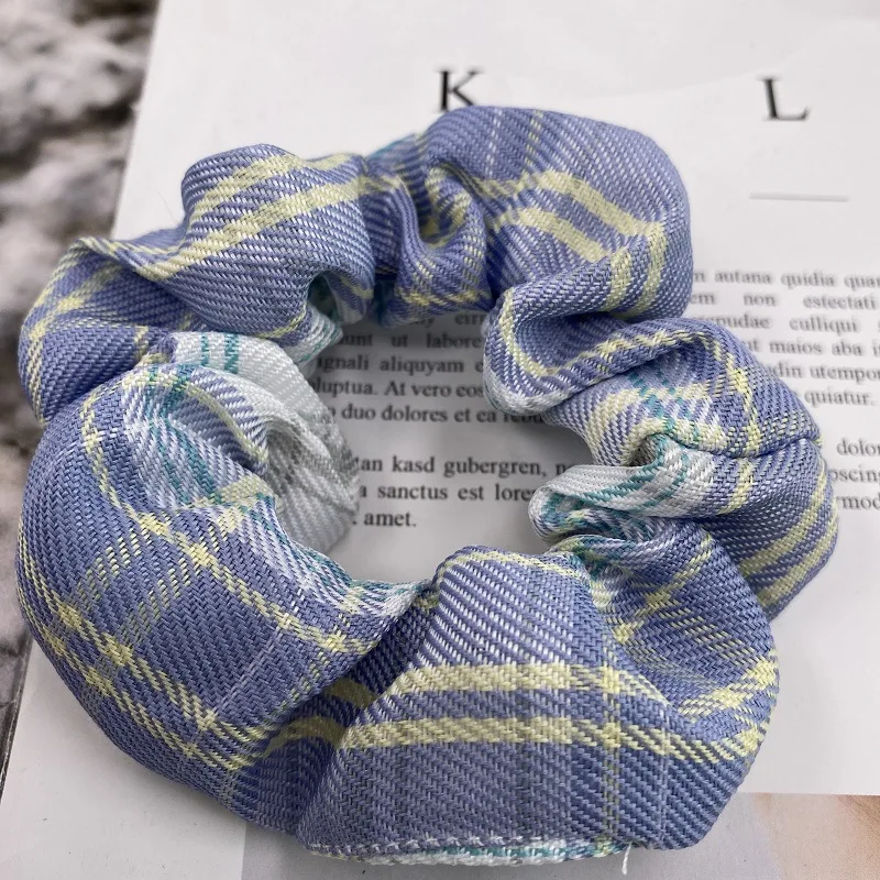 

Korean Plaid Hair Ties Rope Ponytail Holder JK Cloth Elastic Rope Hair Ring Female BM Style Hairband Hair Bands