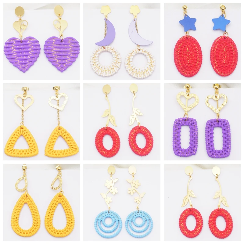 Модные богемные серьги длинные геометрические для женщин Подвеска золотого