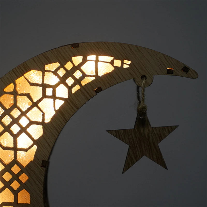 Творческий мусульман в форме полумесяца деревянный ночной Светильник ремесла