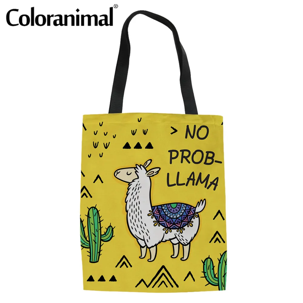 Симпатичная женская сумка-тоут Coloranimal с мультяшным рисунком Liama сумка на плечо
