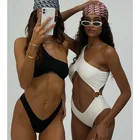 Асимметричный дизайнерский купальный костюм Miyouj на одно плечо, черный купальник, женский купальник 2022, новейший сексуальный комплект бикини, летняя пляжная одежда