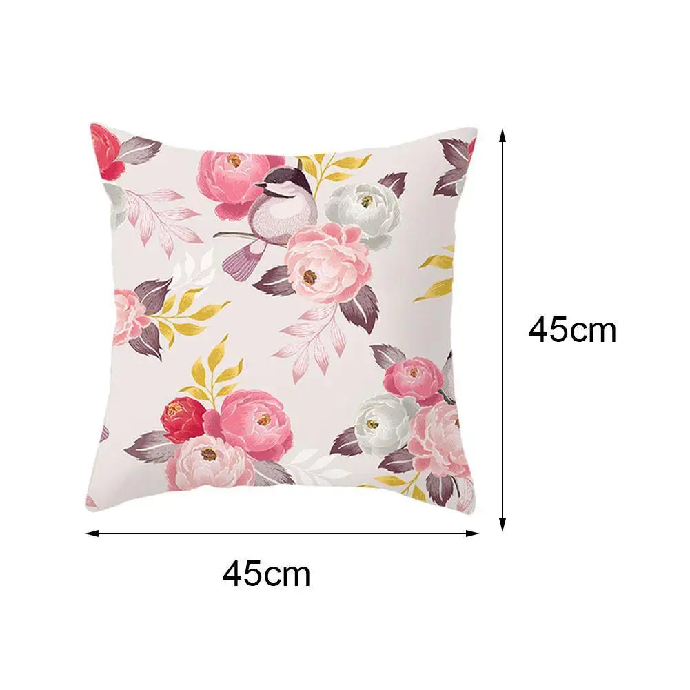 

45x45CM Fresh Pastoral Flower Bird Home Pillow Case Cushion Cover Family Wedding Party Sofa Seat Chair Decor Car Gift Office