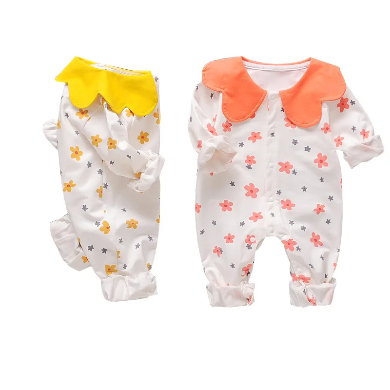 

Newborn Baby Girl Clothes Ruffle Kids Girl Jumpsuit Pajamas Breathable Cotton Girls One-Pieces Clothes Cute Baby Onesie Outfits