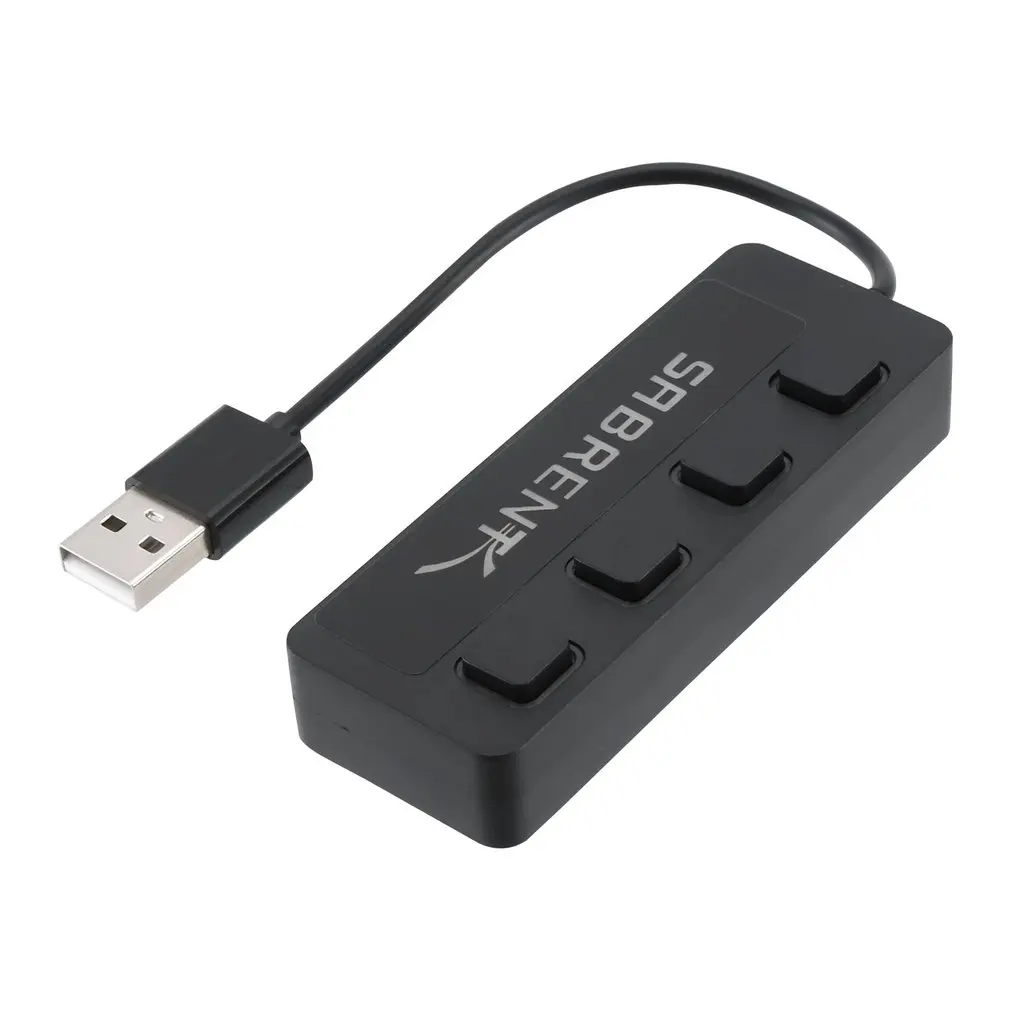 

4 Ports USB Hub 2.0 High Speed 480Mbps Hub USB On Off Switch USB Splitter Adapter For PC Laptop Computer Notebook