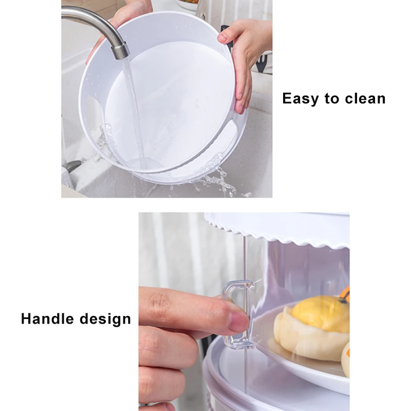 

Transparent Stackable Food Insulation Cover Dustproof Portable for Home Kitchen RT88