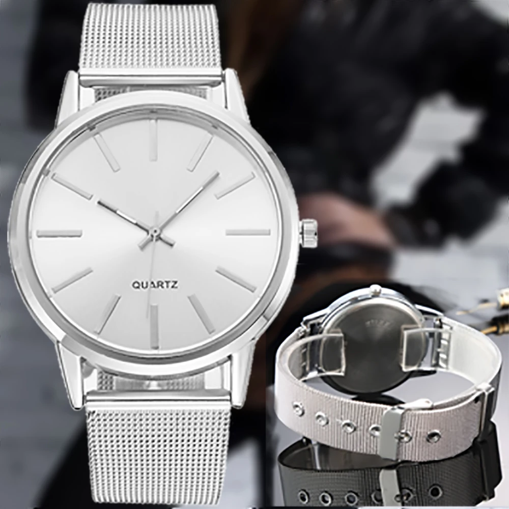 

New Fashion Ladies Watches Classic Silver Woman's Watch Elegant Stainless Steel Woman's Bracelet Quartz Wrist Watches For Women