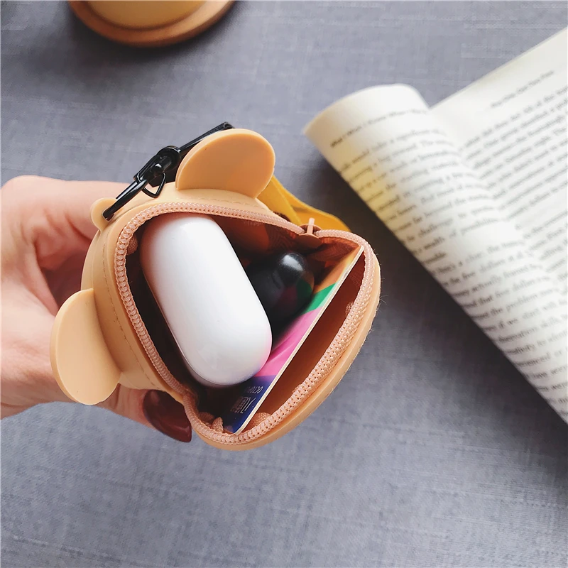 Силиконовый кошелек для девочек маленький бумажник с милой и цепочкой на молнии