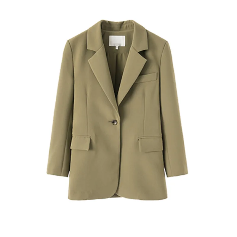 

LANMREM New Women Blazers One Button Casual Design Sense Lapel Long Sleeve Loose Jacket Fashion Tide autumn winter 2021 2P2503