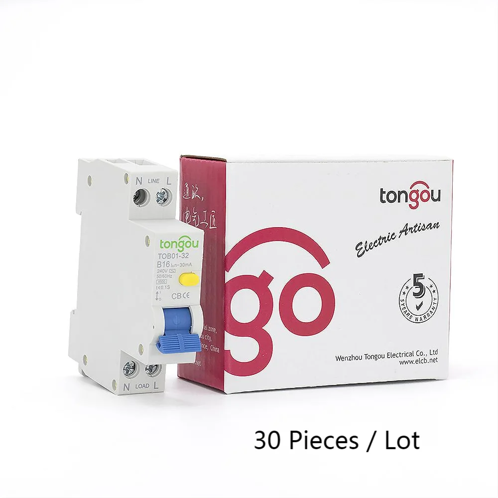 

1P + N RCBO Curve B 16A 30mA DPN автоматический выключатель остаточного тока с защитой от перегрузки по току и утечки