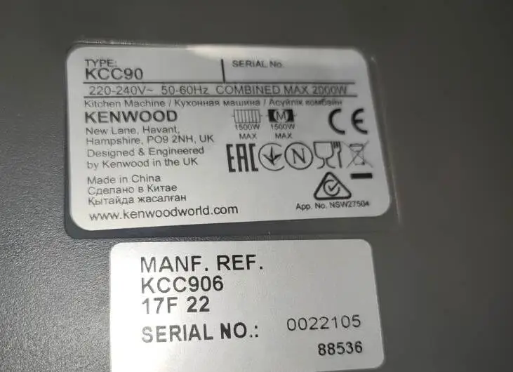 kenwood cooking chef type kcc90