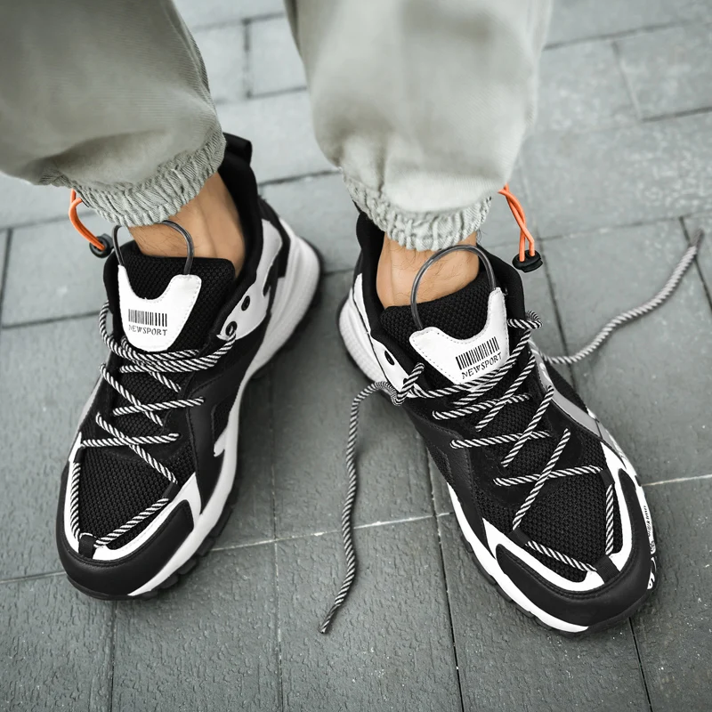 

2021 New Man Sneakers for Men Rubber Black Running Shoes Breathable Sport Shoes Male Sneakers Popular Sneakers Hiking Shoes