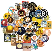 50pcsset cartoon bitcoin encrypted virtual currency btc stickers for helmet kid diy laptop mixed skateboard luggage case