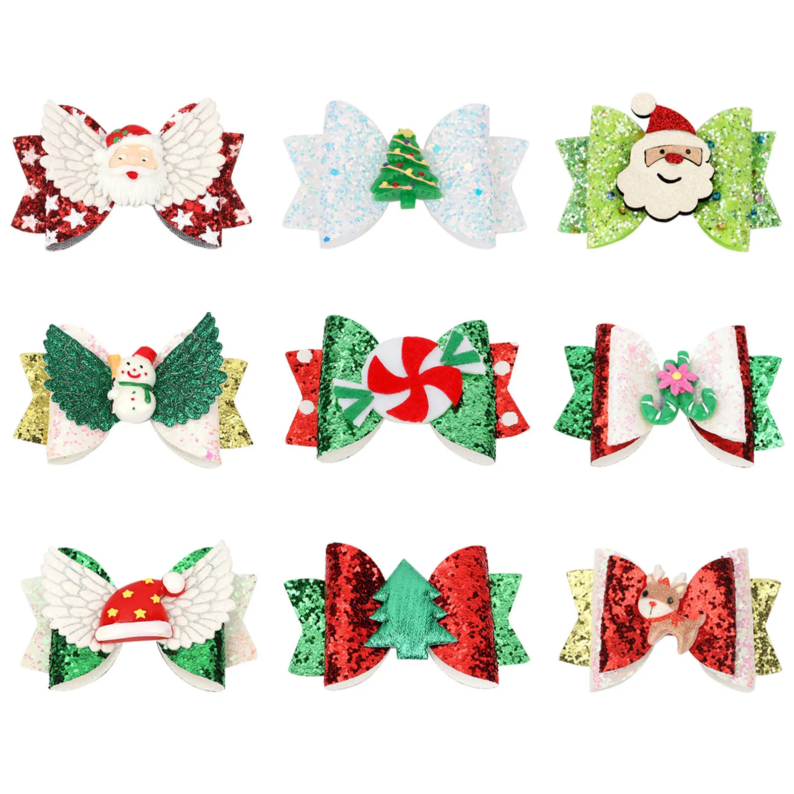 

Christmas Hair Bow Clips Hair Swallowtail Bows For Baby Girl Kids Boutique Bow Clips For Women Head Band Hair Diy Accessories