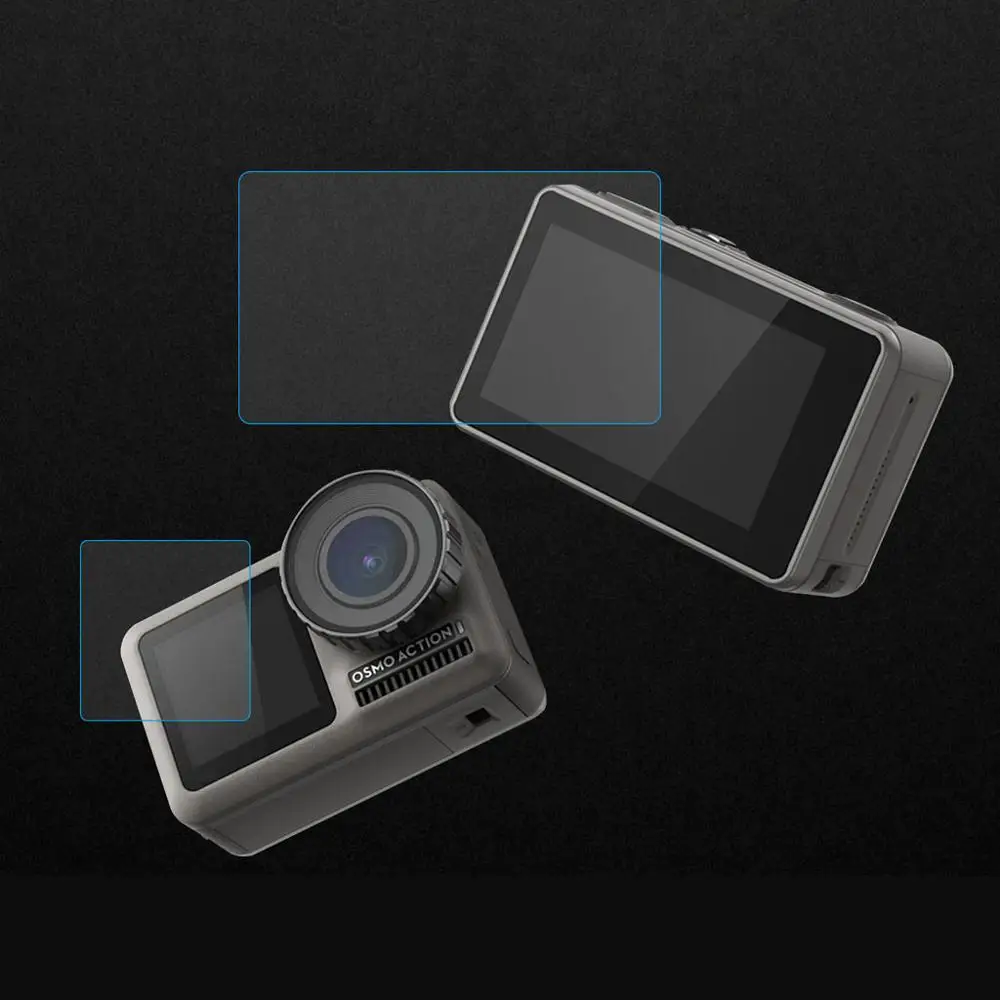 

4Set Tempered Glass Film Dual Screen + Lens Protector For DJI OSMO Action Camera