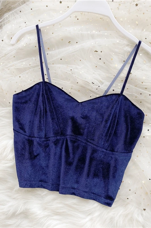 

Women's clothes new velvet tube top suspenders