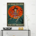 Постер на стену Хэллоуин с изображением ведьмы-скелета Ведьмы, сделай то, что ты любишь и шестигранник, настенные художественные принты, домашний декор, холст, плавающая рамка