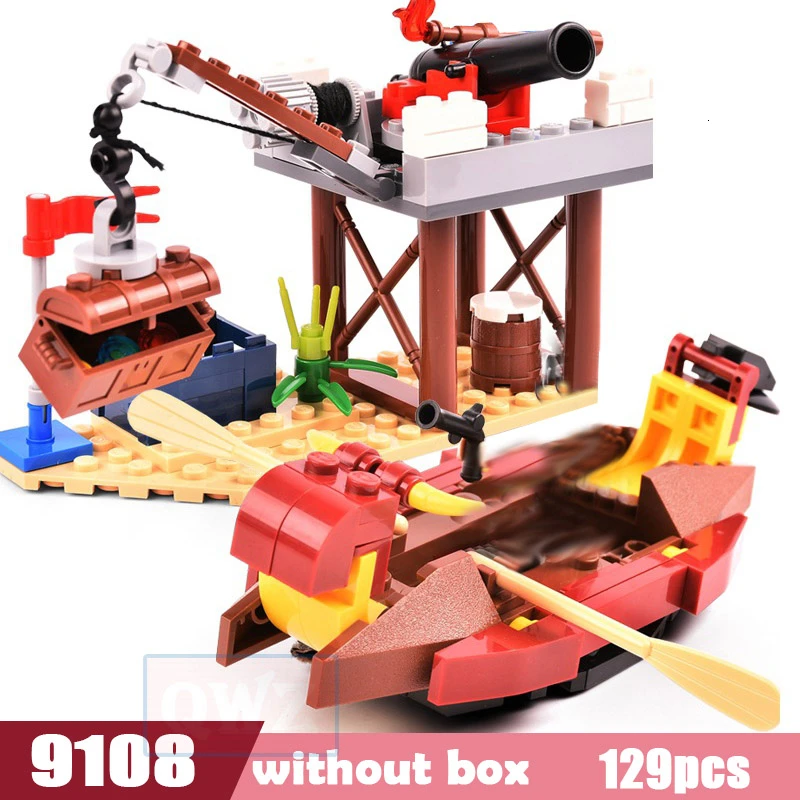 Наборы моделей DIY Пираты Замок фигурки Карибского моря строительные блоки