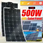 Солнечная панель 18 в 500 Вт 250 Вт Высокоэффективная монокристаллическая солнечная панель полный комплект для дома автомобиля зарядное устройство для смартфона 18 в солнечная батарея солнечные панели