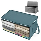 Складная сумка для хранения одежды Водонепроницаемый Оксфорд прозрачный оконный органайзер для одежды нетканый ящик для хранения вещей 58  31  30 см