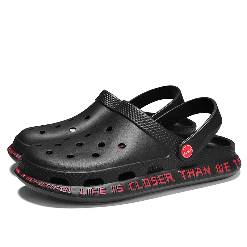 

Мужские уличные пляжные сандалии, черные повседневные шлепанцы, для воды, для лета, 2020