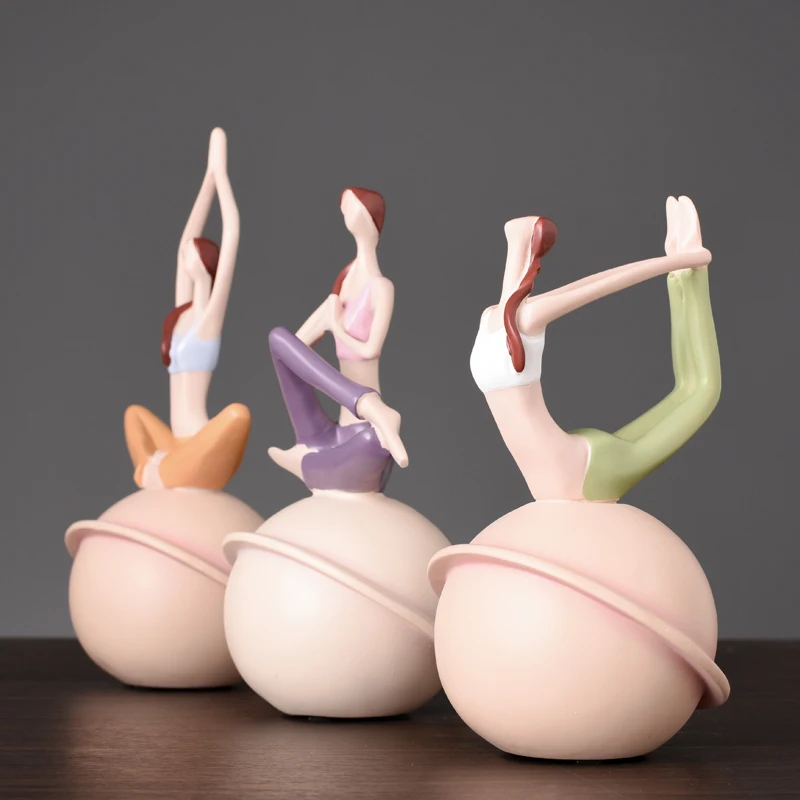 

Yoga Studio Decoration Kawaii Yoga Figurines Nordic Home Resin Yoga Sculpture Beauty Girls Wedding Crafts Gift