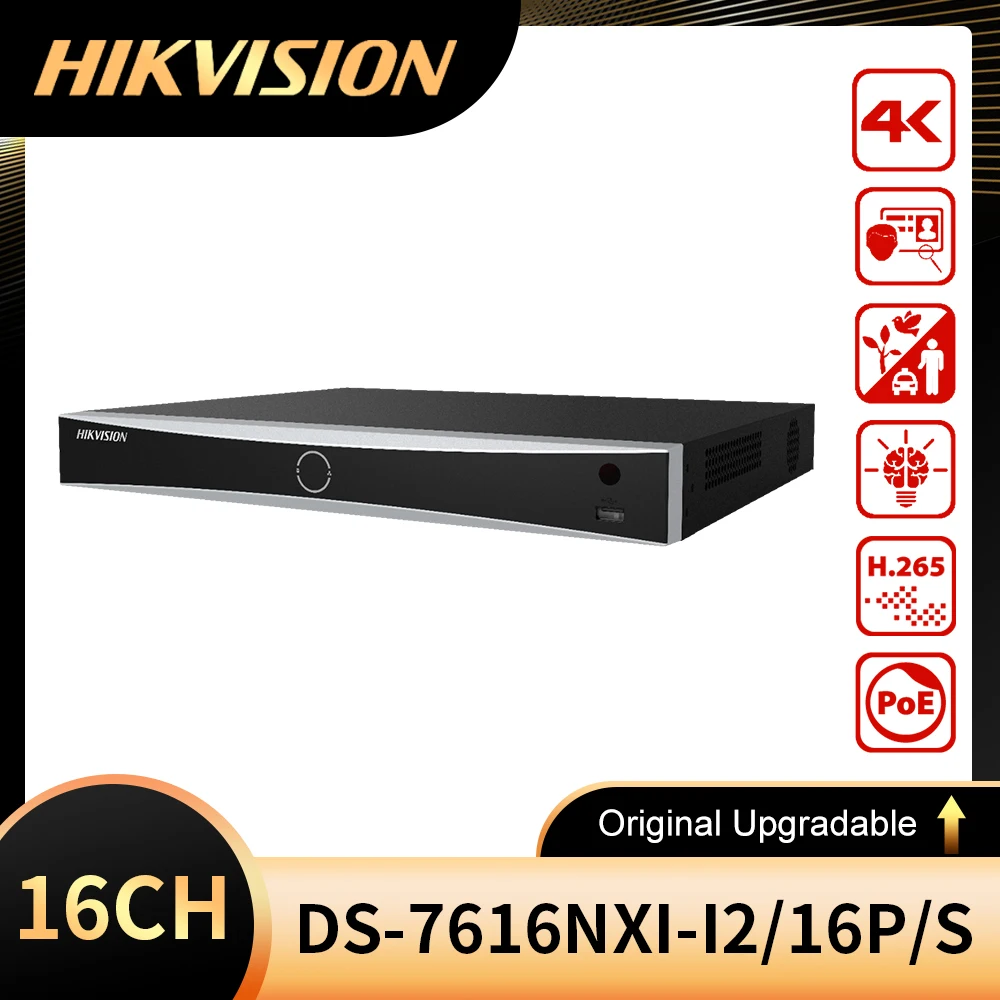 

Hikvision NVR POE 16CH DS-7616NXI-I2/16 P/S 4K 12MP AcuSense H.265 + HDD 8CH DS-7608NXI-I2/8 P/S система видеонаблюдения