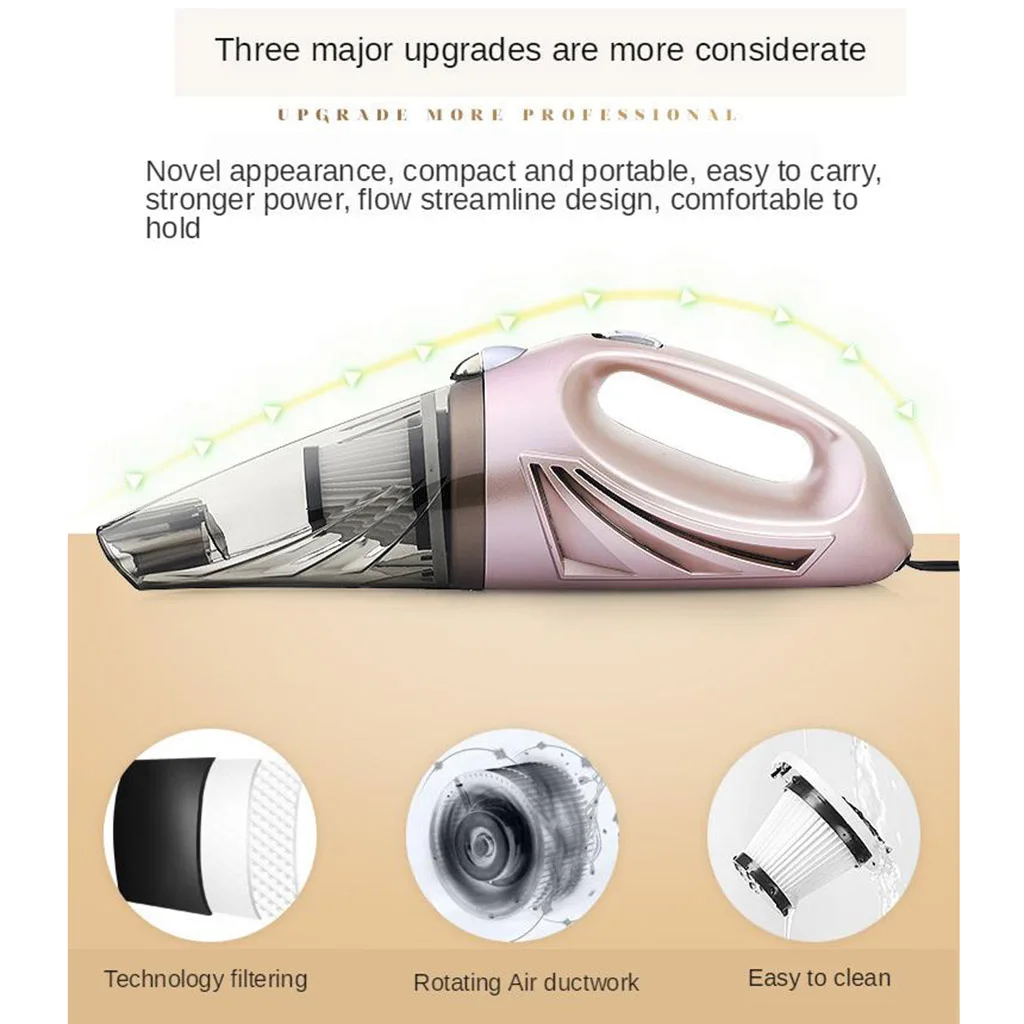 

Handheld Car Vacuum Cleaner Sturdy Car Suction Cleaning Mop for Home Kitchen