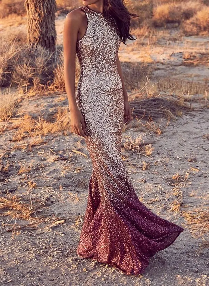 

BAZIIINGAAA Luxury Evening Dresses Long Woman Gown 2021 Sequins Robe De Soir Parties Plus Size Bride Dress Prom Party Gowns