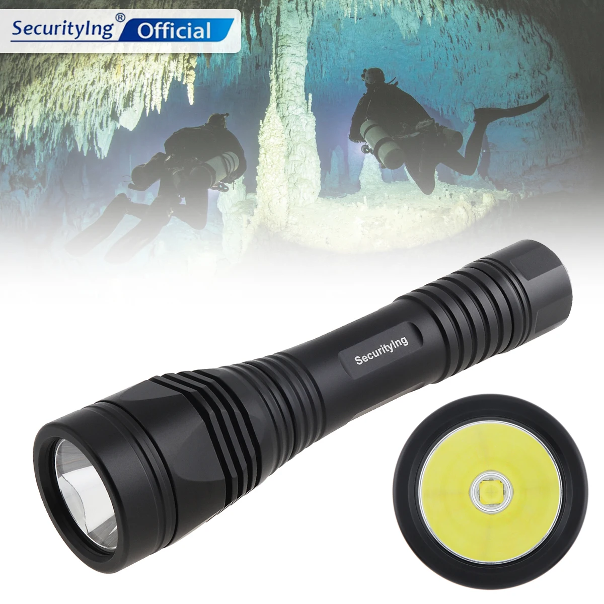 

Фонарик для дайвинга XHP70.2, профессиональный водонепроницаемый фонарь для подводного плавания IPX8, 150 м светодиодный ные фонарики с углом луч...