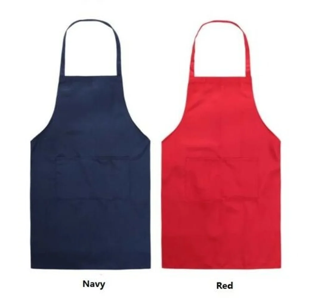 

Womens Waterproof Plain Apron with Pockets Bib Kitchen Cooking Chefs Baking BBQ