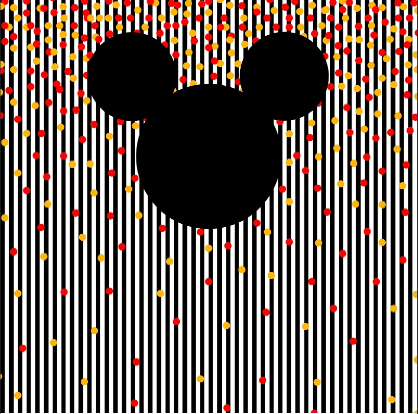 

8x8FT Black White Stripes Gold Coins Minnie Head Pattern Custom Photography Background Studio Backdrops Vinyl 240cm x 240cm