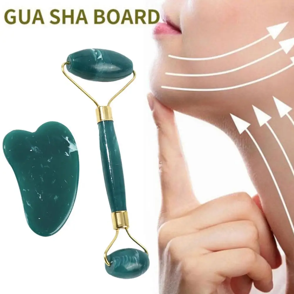 New Face Massage Jade Roller Rose Quartz Natural Resin Crystal Slimmer Lift Wrinkle Double Chin Remover Slimming Tools |