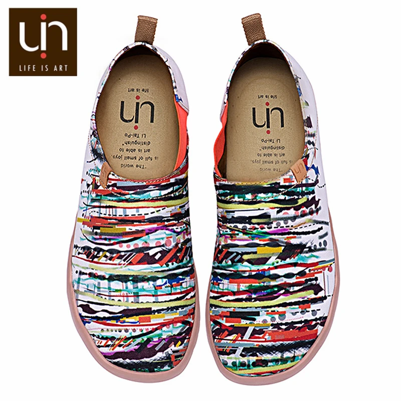 UIN Мужская парусиновая обувь с круглым носком раскрашенная по правде модные