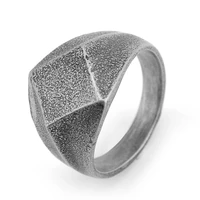 vintage mens silver colour stainless steel ring solid titanium steel ring geometric ring hip hop punk party ring jewelry gift