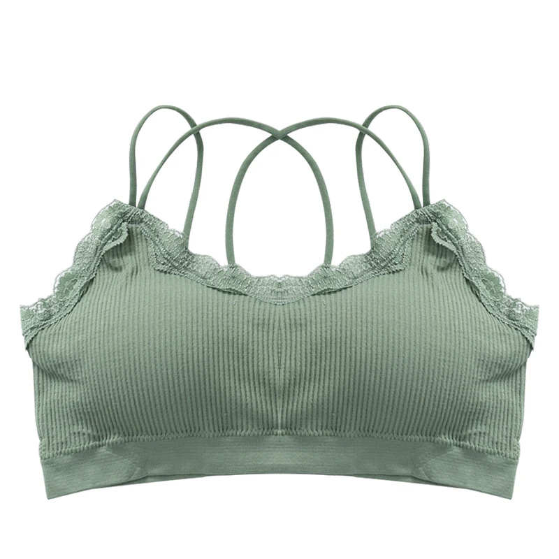 seamless wireless push up ladies soft comfort the back cross health breathable thin cup sexy fashion sleep sports bra | Женская одежда