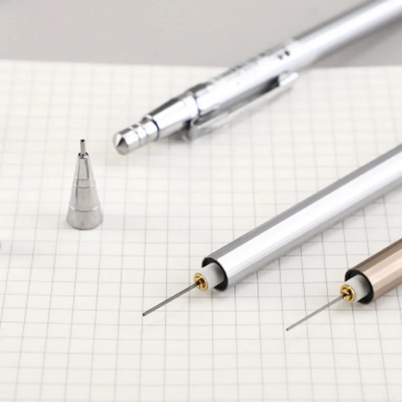 Lot of 2 Metal Mechanical Pencils with 0.5mm/0.7mm Lead Refills - Student Writing Stationery, Automatic Pencils for Office and School Supplies image 2