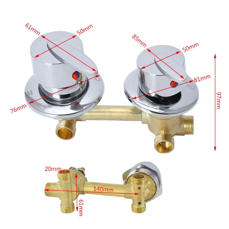 

Brass Dual Mixing Valve Water Outlet Thread Screw 2/3/4/5 Way For Kitchen Bathroom Bathtub Mixer Shower Water Temperature