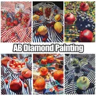 Камни в форме ромбакруглый дрель 5D DIY AB алмазная живопись фруктовая Пейзаж Вышивка крестом мозаика 3D Декор для дома подарок