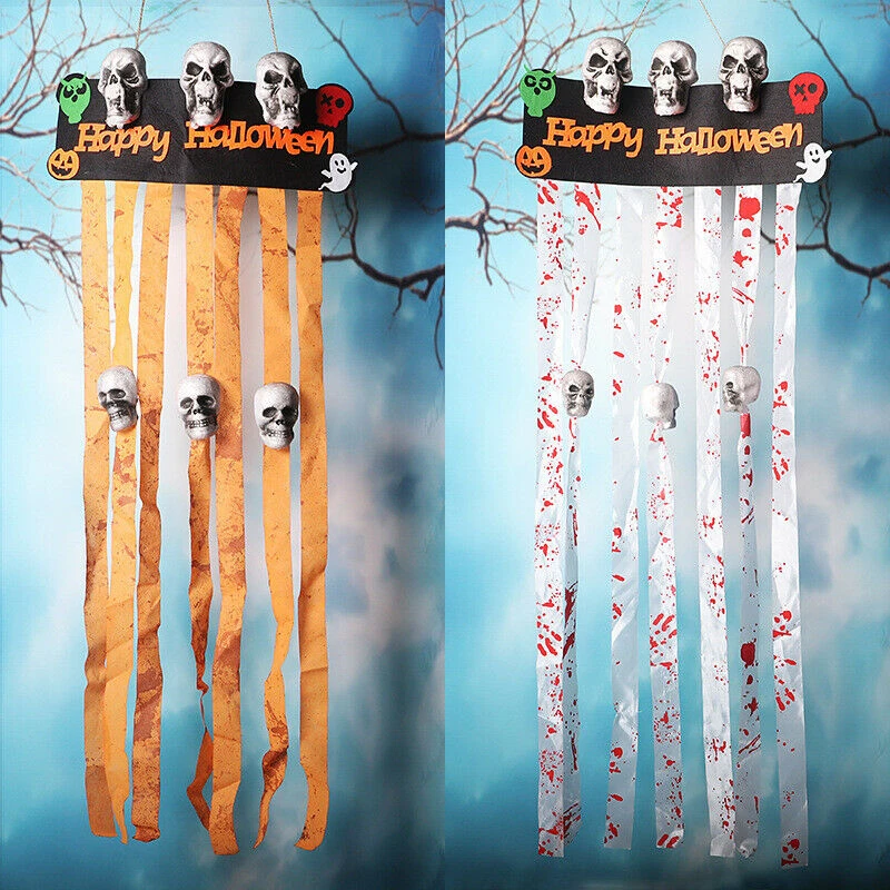 Halloween Hanging Decorations Props Scary Skull Ghost Curtain Outdoor Party Haunted House Grim Reaper Horror Door Decor | Дом и сад