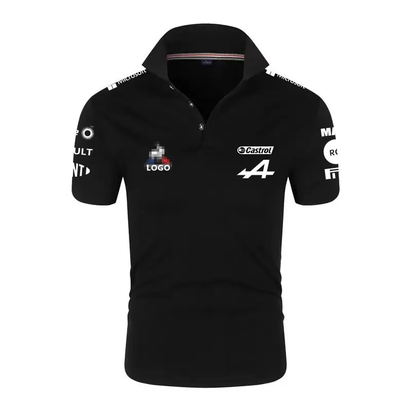 Летняя мужская футболка поло с коротким рукавом и логотипом команды Формула один