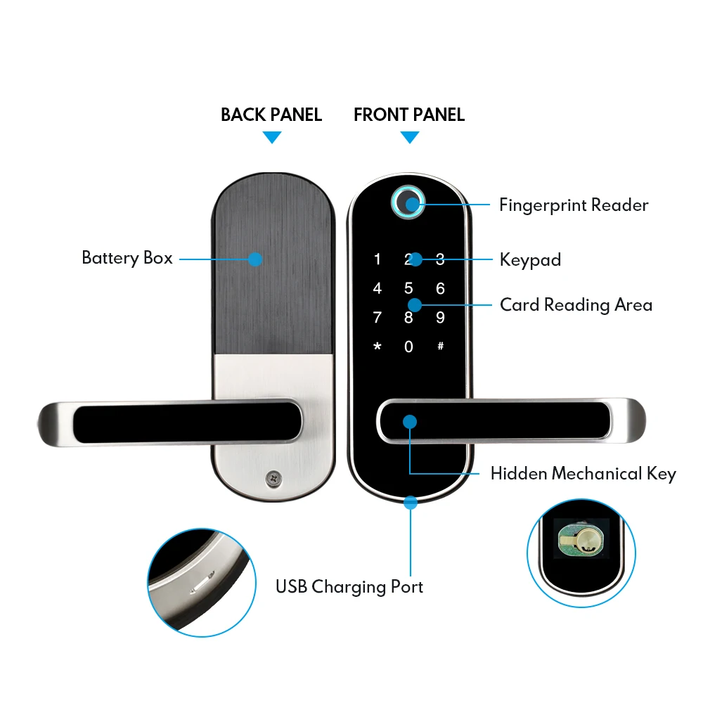 TTlock приложение отпечатков пальцев Умный Замок, wifi приложение Водонепроницаемая Кнопка pincode клавиатура электронный дверной замок, биометрический замок дистанционного управления