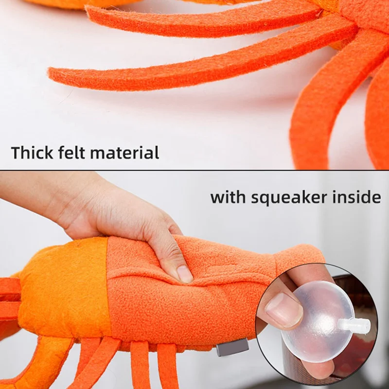 

Plush Squeaky Dog Toys Bite-Resistant Clean Dog Chew Puppy Training Toy Soft Lobster IQ Training Sniff Pet Supplies