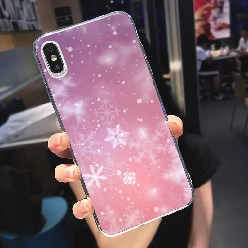 

Merry Christmas snowflake pattern Phone Case Transparent soft For iphone 5 5s 5c se 6 6s 7 8 11 12 plus mini x xs xr pro max