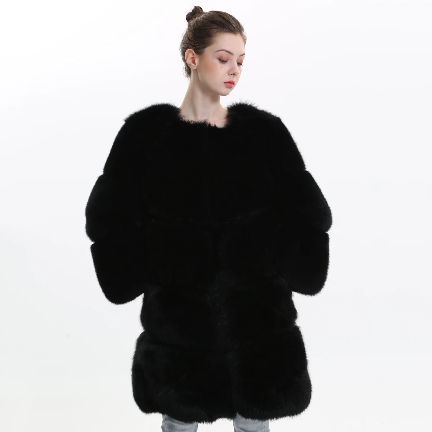 

Women Winter Thick Fur Coat New Arrival Real Fox Fur Jacket High Quality Real Fox Coat