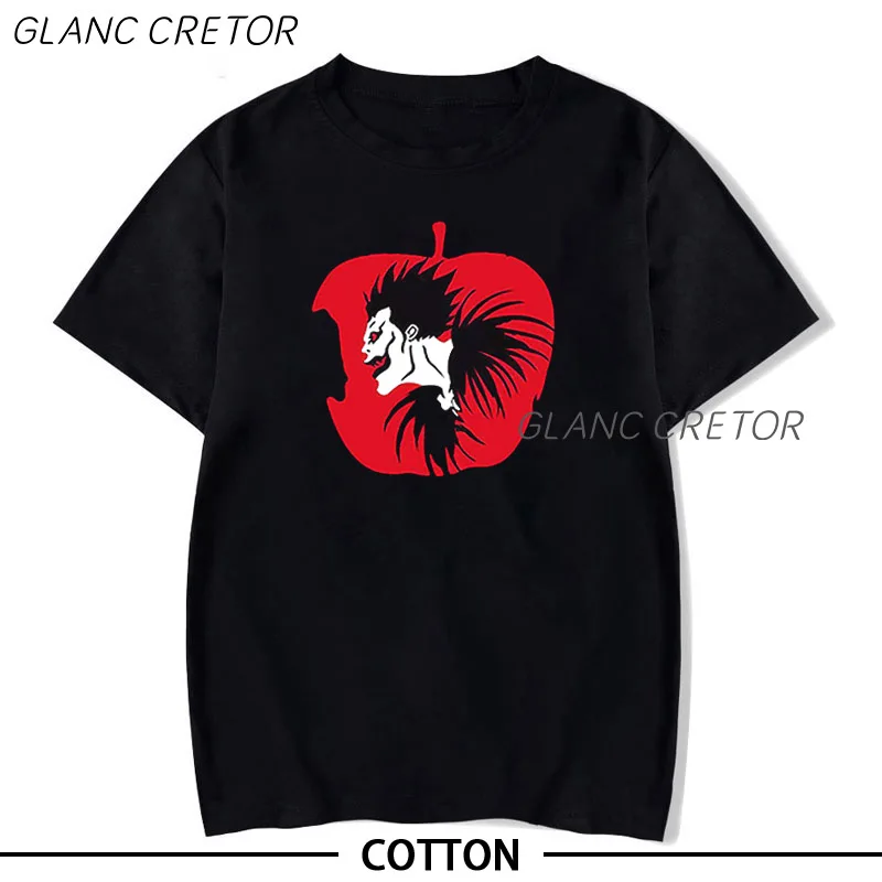 

Death Note Fashion Japanese Anime T Shirt Men Funny Cartoon T-shirt Casual Cool Streetwear Tshirt Couple Hip Hop Top Tee Male