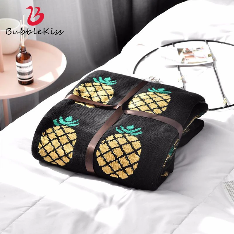 Вязаное одеяло из 2020 хлопка с рисунком ананаса|Одеяла| |