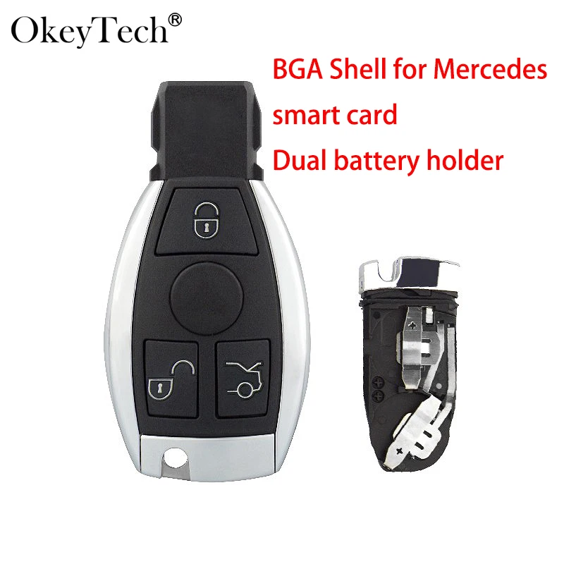 

Okeyetch 3 Buttons Remote Smart Fob Key shell For MB Mercedes Benz CLS C E S W124 W202 with Battery Holder Uncut Blank Blade